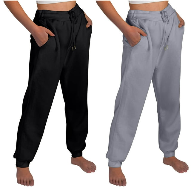 BADHUB 2PC Sweatpants for Women Men Baggy Loose Elastic Waisted Pants Drawstring Active Athletic Lounge Trousers Fall Spring Long Track Pants with Pockets on Sales Gray,XL