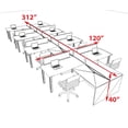 thumbnail image 2 of 8 Person Modern Metal Leg Office Workstation Desk Set, #OT-SUL-SPM119, 2 of 2