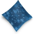 thumbnail image 5 of GZHJMY Christmas Blue Snowflake Throw Pillow Cover 16 x 16 Inch, Soft Square Cushion Case for Couch Sofa Bedroom Car Farmhouse Home Decor Home Decor, 5 of 7