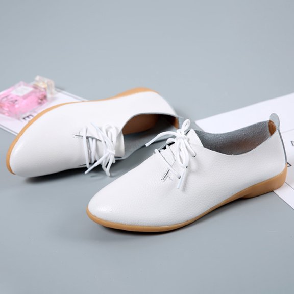 Weloille Fashion Womens Breathable Lace Up Shoes Flats Casual Shoes Casual Shoes For Women