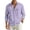 Light Purple&05P0318, variant on Fabrcox S-4XL Men Linen Button Down Shirts Roll Up Collared Men Shirts Long Sleeve Sun Protection Vacation Travel Summer Beach Shirt Men with Pocket Gray M