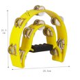 thumbnail image 4 of Musical Tambourine Handbell with Double Row Metal Jingles Percussion Drum Party Gift Percussion Instruments yellow, 4 of 8