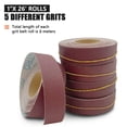 thumbnail image 2 of Qyqrqf Rollo de tela de esmeril Rollos de papel de lija abrasivo de 5 granos Papel de lija surtido con dispensador para carpintería Pulido de metales para automóviles 150 240 320 400 600 granos por ro, 2 of 7