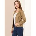 thumbnail image 4 of Chaqueta de gamuza sintética Allegra K Caqui M, 4 of 6