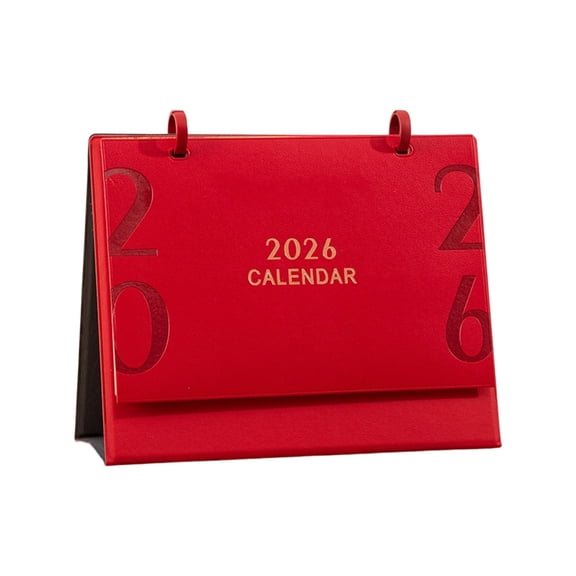 2026 Desk Calendar with Leather Stand 12 Month from Jan to Dec For Home Office