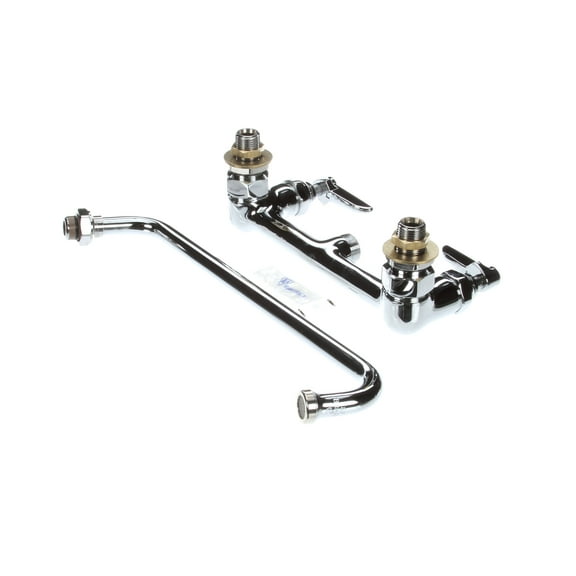 T&S Brass B-0231-CC Wall Mount Double Pantry Faucet with 8" Centers, 12" Swing Nozzle and 1/2" Npt Male Inlets