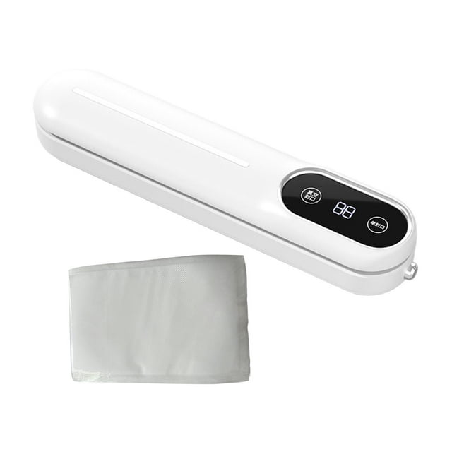 koolsoo US Plug Vacuum Sealer Machine Multi Purpose Compact Design Household Vacuum Packer Food Sealer for Kitchen Nuts Fruits Snacks white