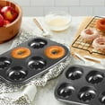 thumbnail image 2 of HONGBAKE Nonstick Donut Pans For Baked Doughnuts, 2-Pack 6 Cavity Upgraded Deepened Doughnut Pan, Heavy Duty Mini Bagel Pan for Oven - Black, 2 of 8