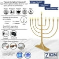 thumbnail image 3 of Extra Large 23" Display Electric Menorah Satin Gold with Flame Shaped Bulbs Traditional U-Shape USB Electronic LED Hanukkah Minorah with 10 Screw-in Frosted Bulbs Chanukah Decorations By Zion Judaica, 3 of 7