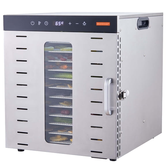 10 Stainless Steel Trays 1000W Digital Food Dehydrator Adjustable Timer Temperature for Jerky Herbs Meat Beef Fruit Dog Treats Vegetables