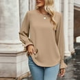 thumbnail image 7 of BLVB Tunic Tops for Women Crew Neck Long Sleeve Spring Fall Shirts Solid Casual Loose Fit Ladies Dressy Blouses, 7 of 7