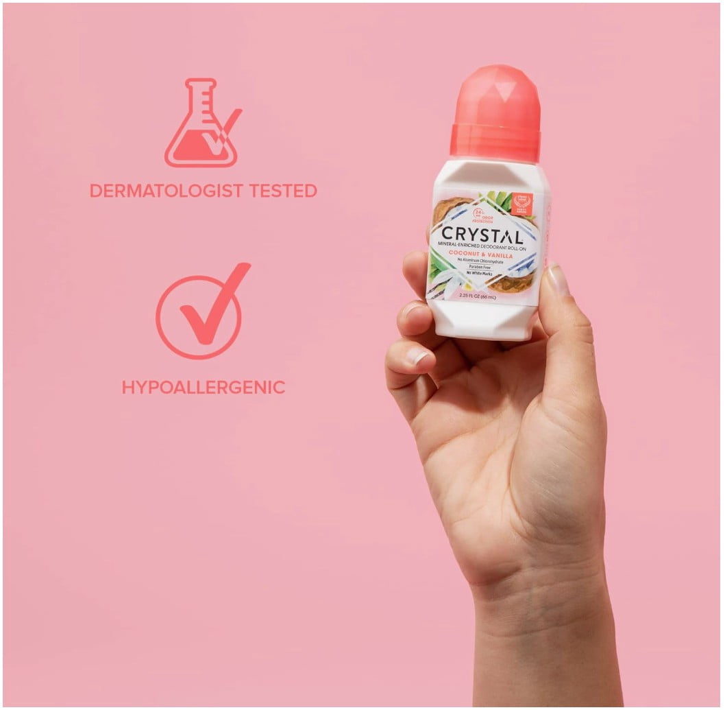 Crystal Body Roll-On Deodorant - Coconut & Vanilla - 66ml
