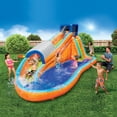thumbnail image 4 of Banzai Surf Rider Water Park, Length: 17 ft 7 in, Width: 9 ft 6 in, Height: 7 ft 11 in, Inflatable Outdoor Backyard Water Slide Toy with Climbing Wall, Tunnel Slide, and Lagoon Splash Pool, 4 of 5