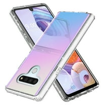 LG K51 Case, Rosebono Hybrid Bling Glitter Sparkle Laser White Ultra Transparent Fashion Cute Colorful Skin Cover Shockproof Case for LG K51