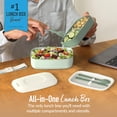 thumbnail image 2 of Bento Box Bentgo Classic con 3 compartimentos y juego de utensilios, color caqui, 2 of 7