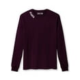 thumbnail image 2 of Daxton Premium Atlanta Men Long Sleeves T Shirt Ultra Soft Medium Weight Cotton, Wine Tee White Letters Small, 2 of 3
