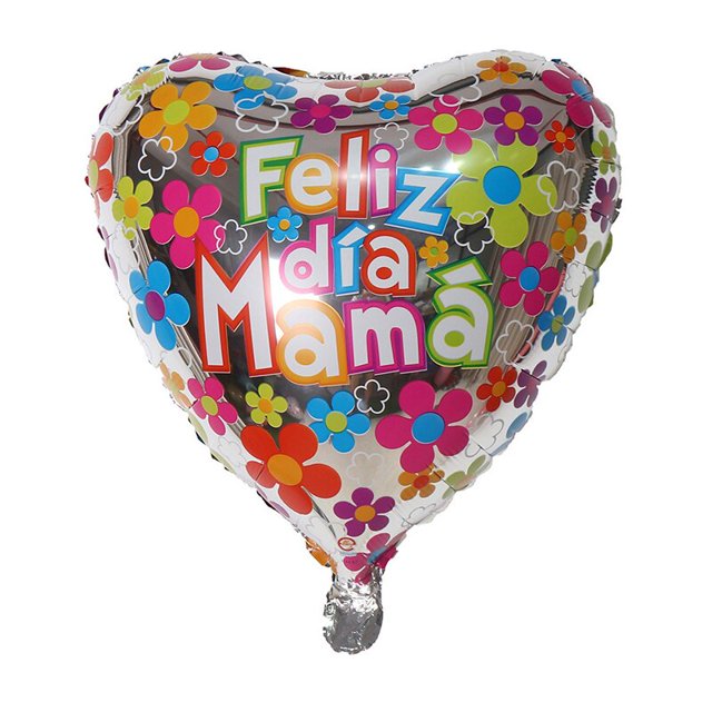 18Inch Spanish English Mother Foil Balloon Round Heart Shape Helium Air Globos Birthday Mother's Day Party Decoration Supplies18inch Gao Jinjia LED