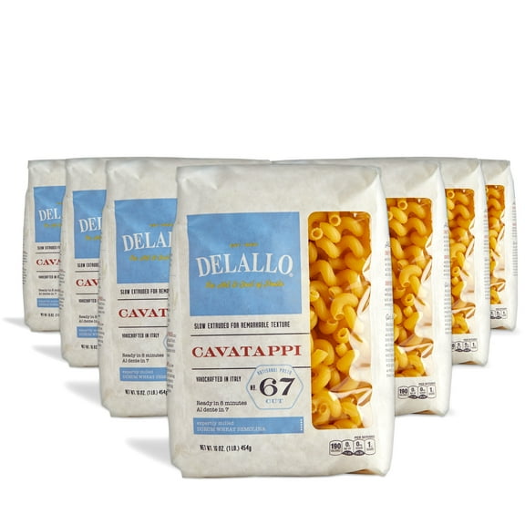 DeLallo Cavatappi Pasta, Non-GMO, Kosher, 16 oz Bag, (7 Pack)