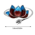 thumbnail image 3 of Fiudx Anillo de Loto, Elegante Anillo de Aleación de Flor, Joya Informal con Estilo, Regalo de Cumpleaños Único, Amor de Madre a Hija, Accesorio de Moda para Festivales, Ideal para Uso Interior y Ext, 3 of 7