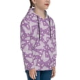 thumbnail image 3 of Rateoe Purple Butterflies Floral Pattern Boys Hoodie, Youth Pullover Hooded Sweatshirt, Kangaroo Pocket Hoodie for Kids-Medium, 3 of 6
