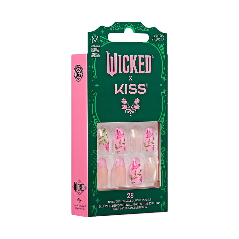 KISS Wicked x KISS, Press on Nails, So Popular, Pink, Medium