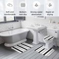 thumbnail image 5 of Black Grey Stripes Bath Mat 3 Piece Bathroom Rug Set, White Striped Vertical Modern Geometric Non Slip Bath Rug Contour Mat and Toilet Lid Cover, Absorbent Shower Mats Soft Bath Rugs and Mats Sets, 5 of 8
