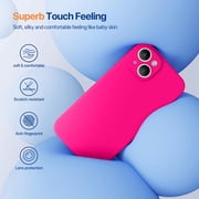 Designed for iPhone 14 Case ,[Upgraded Enhanced Camera Protection],Shockproof Liquid Silicone Case with Microfiber Lining, 6.1 inch,Hot Pink
