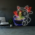 thumbnail image 2 of Handmadetneonsign Cat Eating Ramen Neon Sign, Cat Eating Noodles Led Sign, Ramen Neon Light, 2 of 5