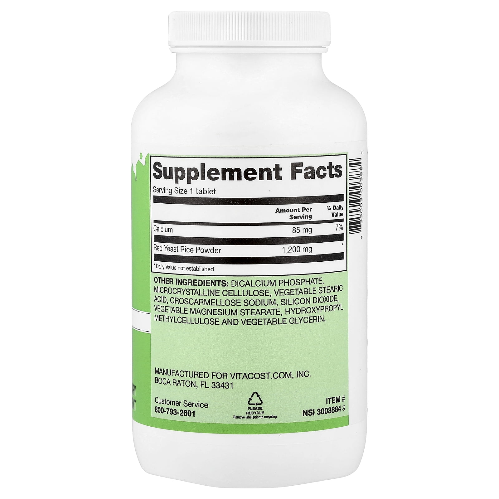 Vitacost Red Yeast Rice, 1,200 mg, 240 Tablets