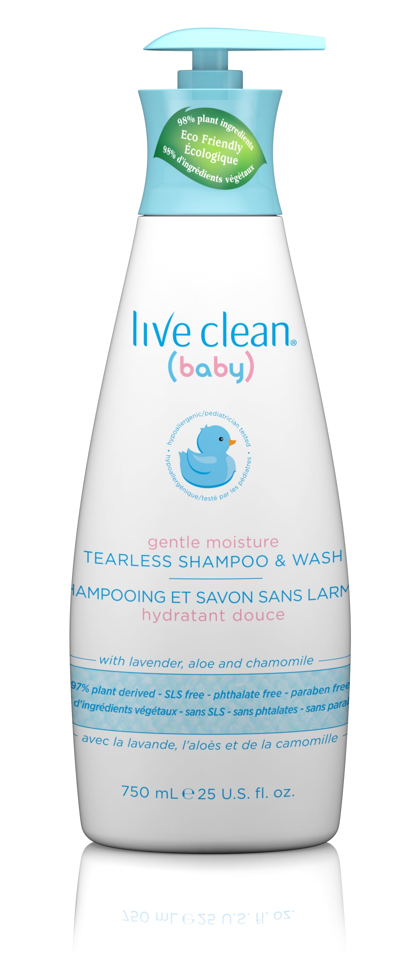 Live Clean Baby Gentle Moisture Tearless Shampoo & Wash, 25 fl oz