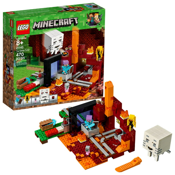 Lego Minecraft The Nether Portal 21143 470 Pieces Walmart Com Walmart Com