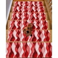 thumbnail image 2 of Red Striped Stair Treads for Wooden Steps Indoor Runner Rug Carpet, Modern Gradient Geometric Ripple Stripes 4 Pieces Peel and Stick Staircase Step Treads Covers Washable Throw Door Mats, 30"x8", 2 of 6