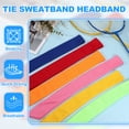 thumbnail image 4 of Uxcell Tie Sweatband Headband, Running Athletic Hair Head Band Adjustable Head Tie Non-Slip Moisture Wicking 2Pcs & White -Fitting for (Tennis/Karate/Workout/Yoga), 4 of 7