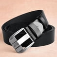 thumbnail image 1 of Fashion Ratchet Belt Neat Covered Edge Stitched For Matched With Work PantsWhite Buckle Black125cm, 1 of 5