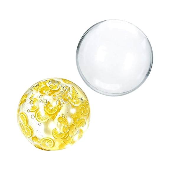 Squishy Stress Ball with Lemon Bubble Design and Clear Gel Texture, 1 Pack, Yellow, for Kids and Adults, Squeeze Toy
