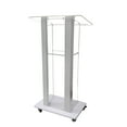 thumbnail image 1 of FixtureDisplays® Clear Acrylic Plexiglass Podium Steel Sides Church Pulpit School Lectern Debate Funeral Home Conference 14306, 1 of 16