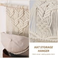 thumbnail image 5 of Livhil Boho Hat Rack for the Wall, Macrame Hat Hanger for Baseball Caps Organizer, Bohemian Hat Holder for Hanging Decoration and Display, 5 of 7