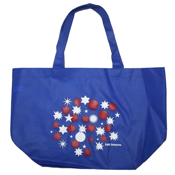 Reusable Shopping/Grocery Bag 20"W x 13"H x 8"D (Red/White/Blue)