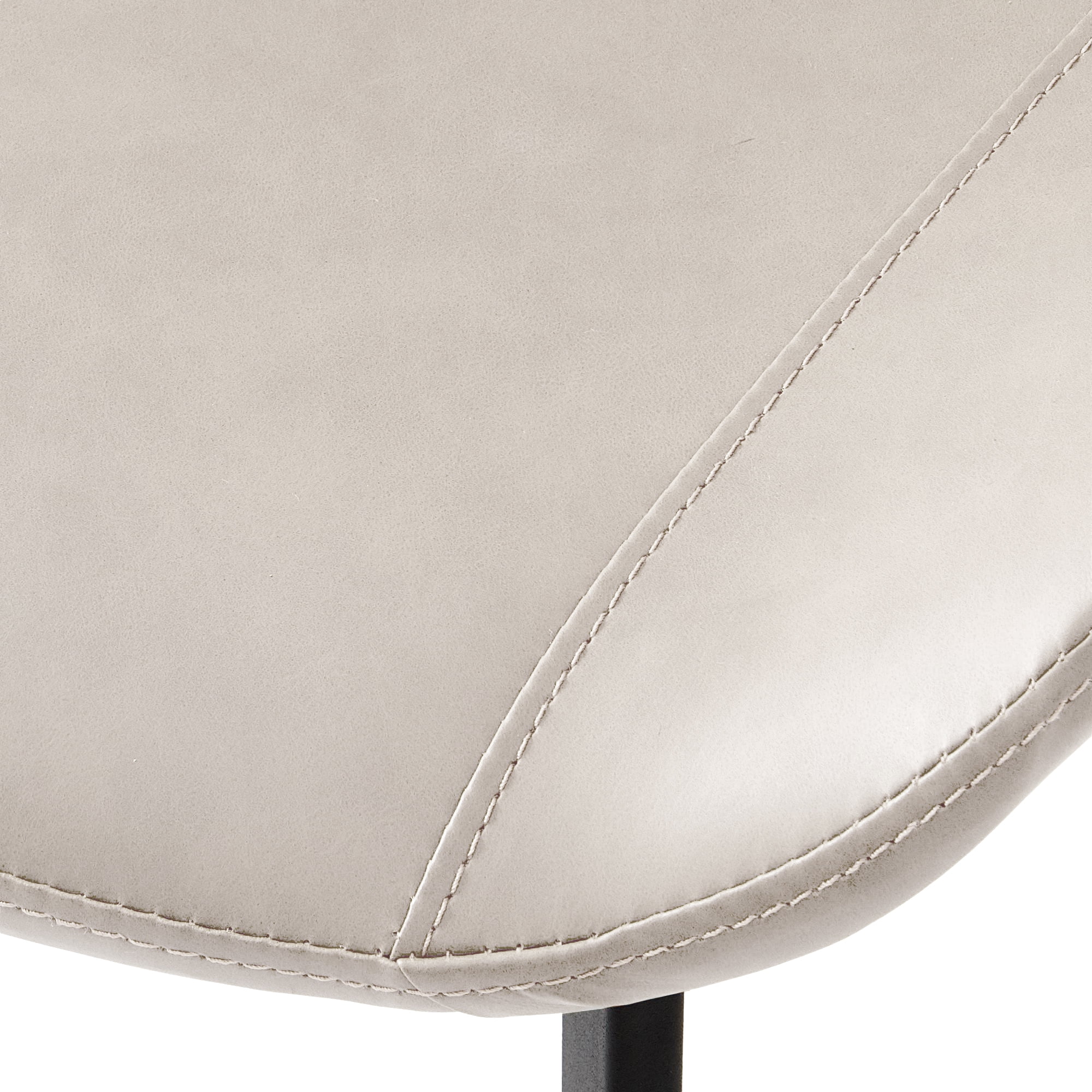 Aukfa Set of 2 Faux Leather Dining Chairs with Metal Legs, Modern Upholstered Kitchen Side Chairs for Home Kitchen,Cream