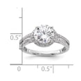 thumbnail image 2 of 925 Sterling Silver Rhodium Plated Cubic Zirconia Halo Ring Size 8 Ring for Women - 2.4 Grams, 2 of 2