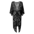 thumbnail image 5 of Ediodpoh Long Cardigans for Women Long Flowy Lace Kimono Cardigan Open Style Beach Cover Ups Embroidered Black, 5 of 6