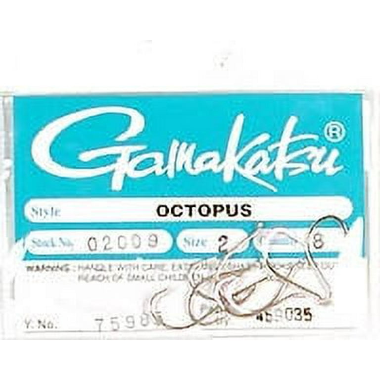Gamakatsu Octopus Hook, Size 2/0, Barbed, Needle Point, Ringed Eye