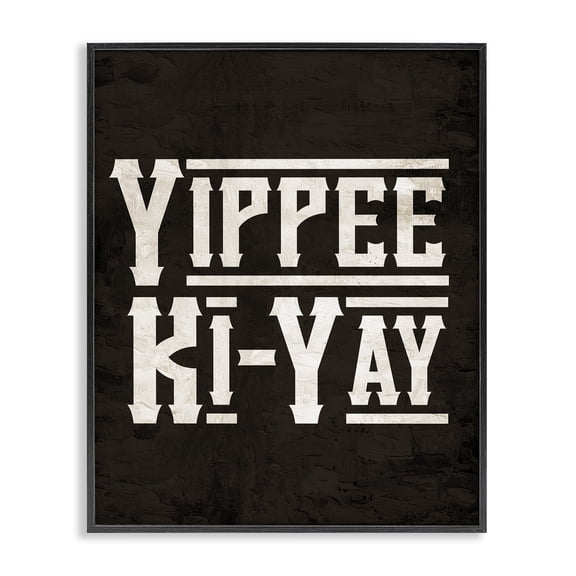Stupell Industries Yippie Ki-Yay Saying Text & Numbers Painting Black Framed Art Print Wall Art, 16 x 20