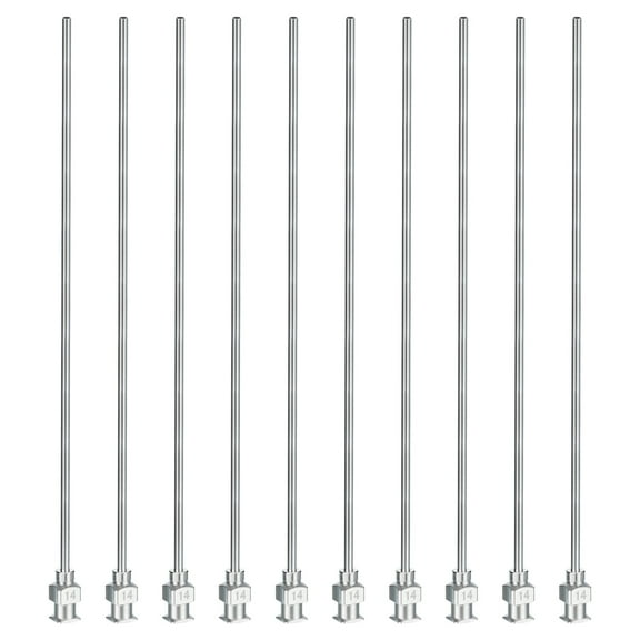 Uxcell 10 Pcs 14G 5 Inch Blunt Tip Dispensing Needle with Lure Lock for Refilling Liquid Inks Adhesives