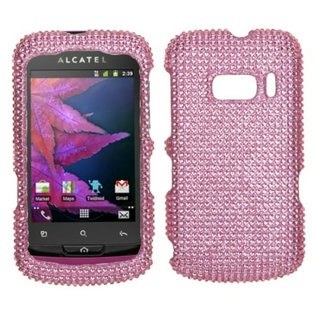 Insten Pink Diamante Protector Case Cover Diamante 2.0 For ALCATEL 918 One Touch