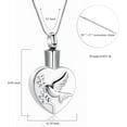 thumbnail image 2 of Urn Necklace for Ashes Cremation Peace Dove Urn Pendant Stainless Steel Keepsake Locket Ashes Keepsake Memorial Ashes Necklace for Men Women, 2 of 7