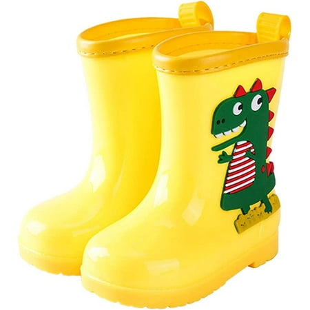 

Kids Dinosaur Rain Boots Boys Girls Wellington Boots Non-Slip Cozy Unisex Children Wellies Rubber Rain Shoes