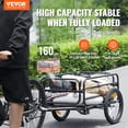 thumbnail image 2 of VEVOR Remorque de Vélo, Capacité de Charge de 160 Lb, Chariot-Bicyclette Robuste, Rangement Pliable Compact et Dégagement Rapide avec Attelage Universel, Roues de 16 Pouces, Réflecteurs Sécuritaires, Convient aux Roues de Vélo de 22 Pouces-28 Pouces, 2 of 9