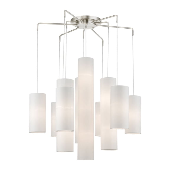 Livex Lighting Strathmore 15 Light Foyer Chandelier in Brushed Nickel