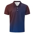 thumbnail image 4 of DayScoop Mens T-Shirt Big & Tall T Shirt Summer Short Sleeve Gradient Color Fashion Casual Print Half Buttoned Open Close Turndown Collar Tops Plus Size, 4 of 5
